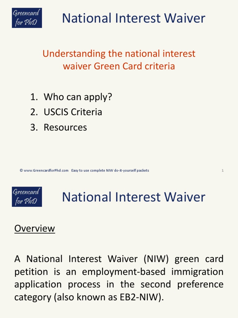 EB2 NIW Green Card Approval