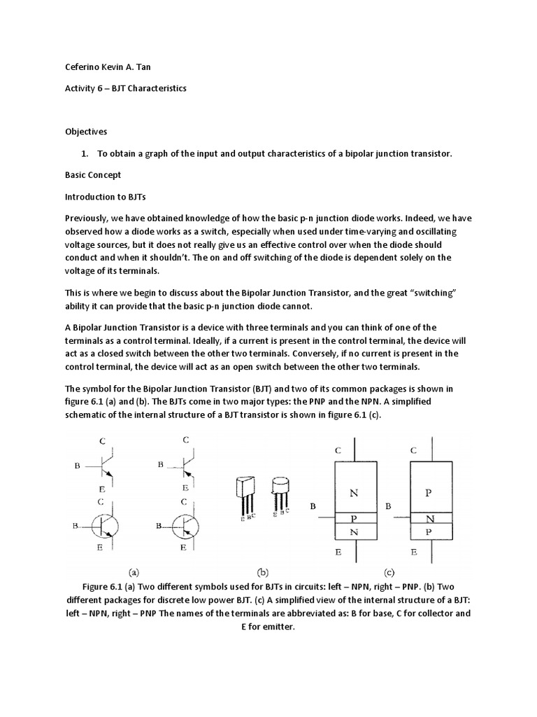 BJT Characteristics and Curves Analysis | PDF | Bipolar Junction ...