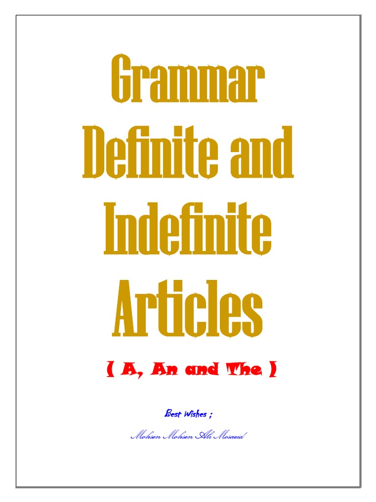 Grammar Definite And Indefinite Articles Pdf Noun Semiotics