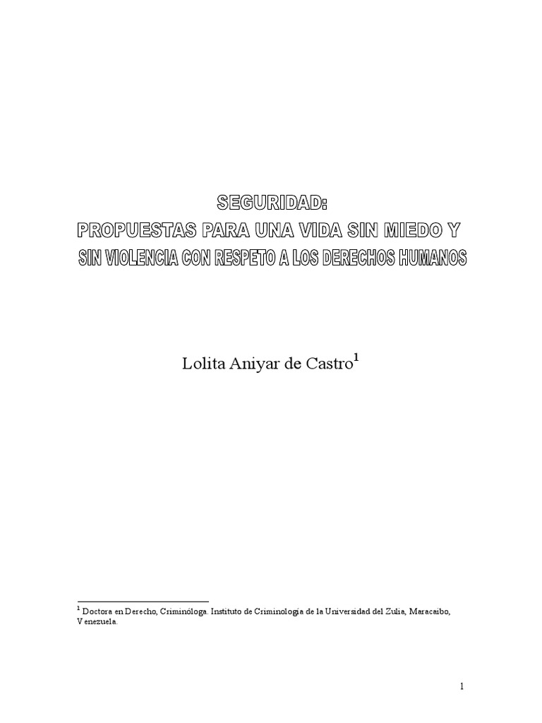 Lolita Aniyar de Castro PDF Policía Criminología