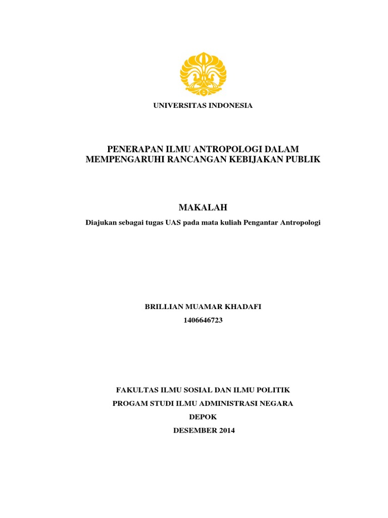 Cover Makalah Antropologi