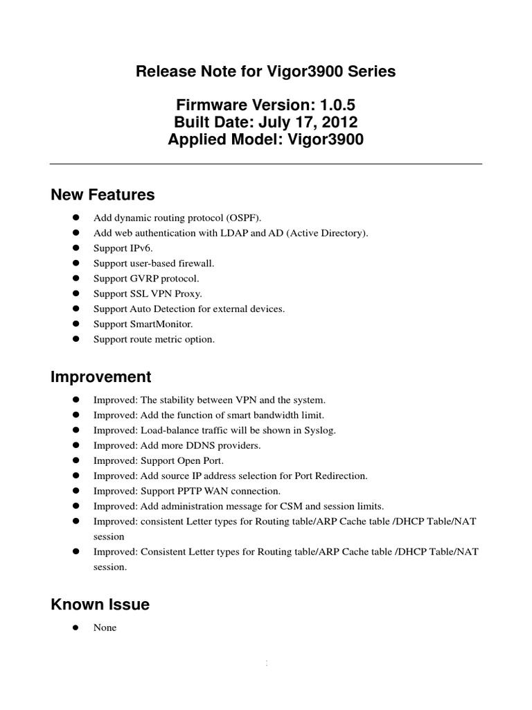 V3900 Version+1.0.5+release+note | PDF