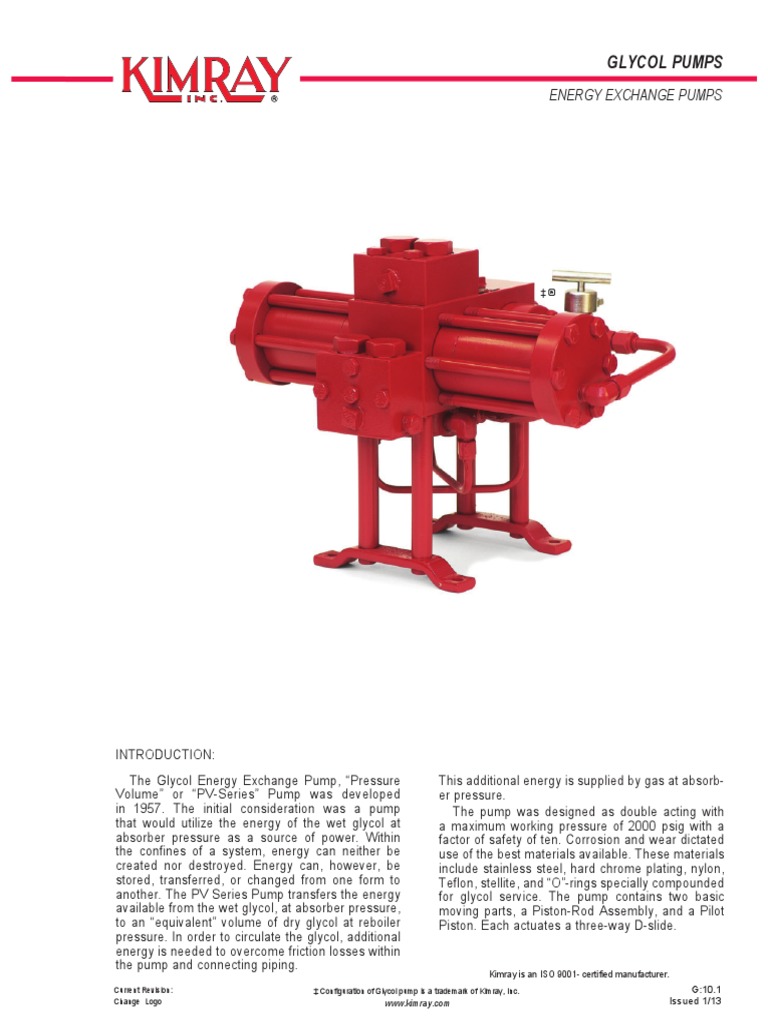Glycol Pumps (Kimray) PDF Pump Piston