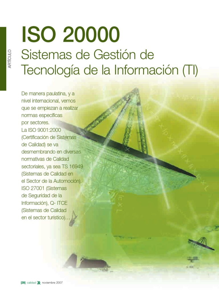 Objetivos De La Iso 20000 : ISO/IEC 20000: estructura, certificación ...