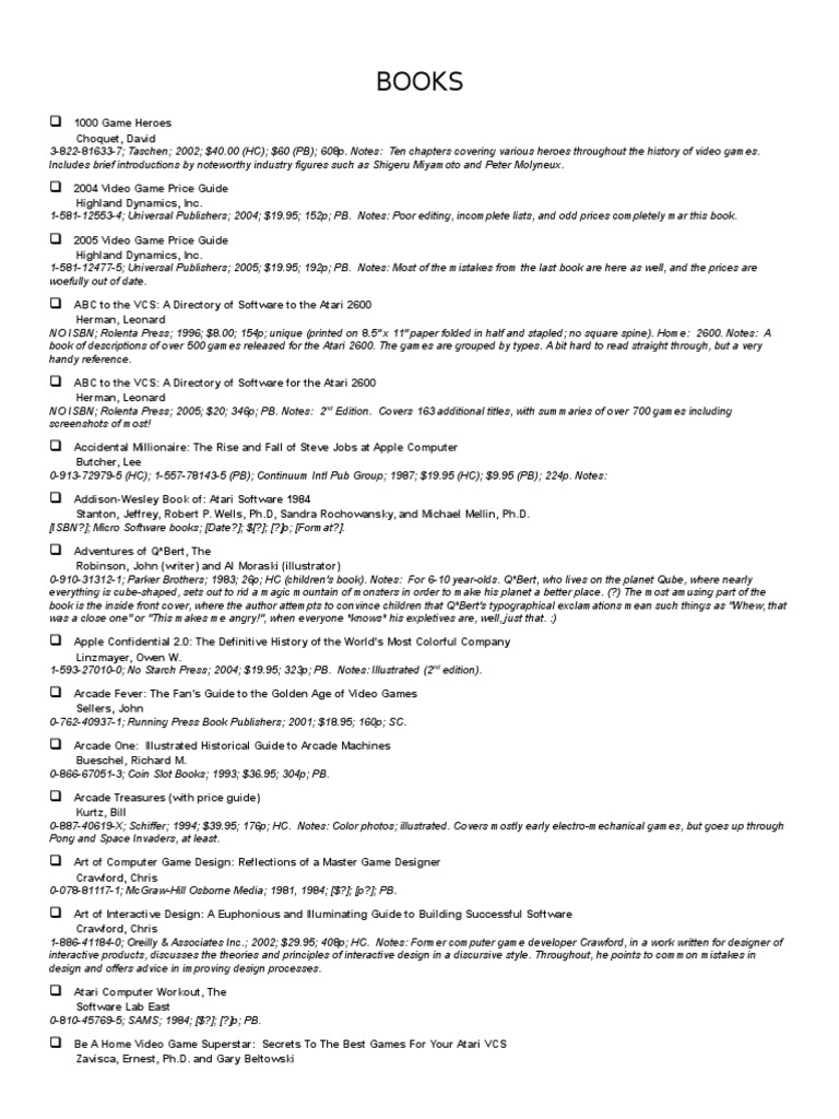 DP Books List | PDF | Video Game Consoles | Video Games