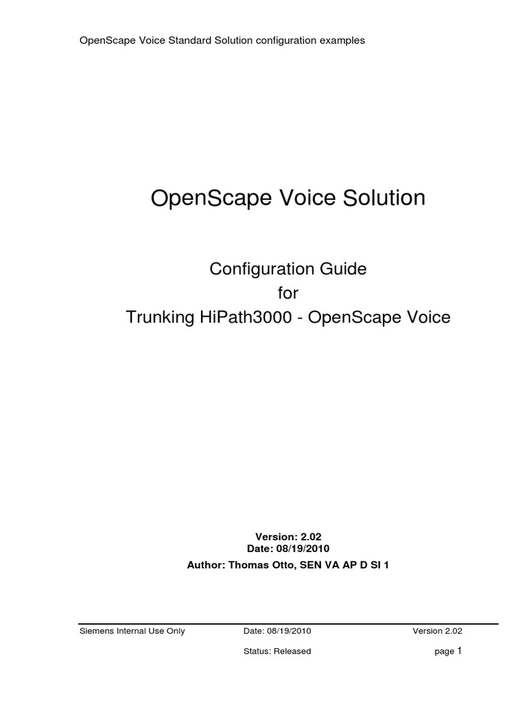Configuration Guide HiPath3000 SIPQ Gateway V2.02 PDF | PDF | Session ...