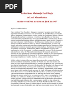 Download Letter From Maharaja Hari Singh to Lord Mount Batten by Asif Raja by Asif Masood Raja SN2511438 doc pdf