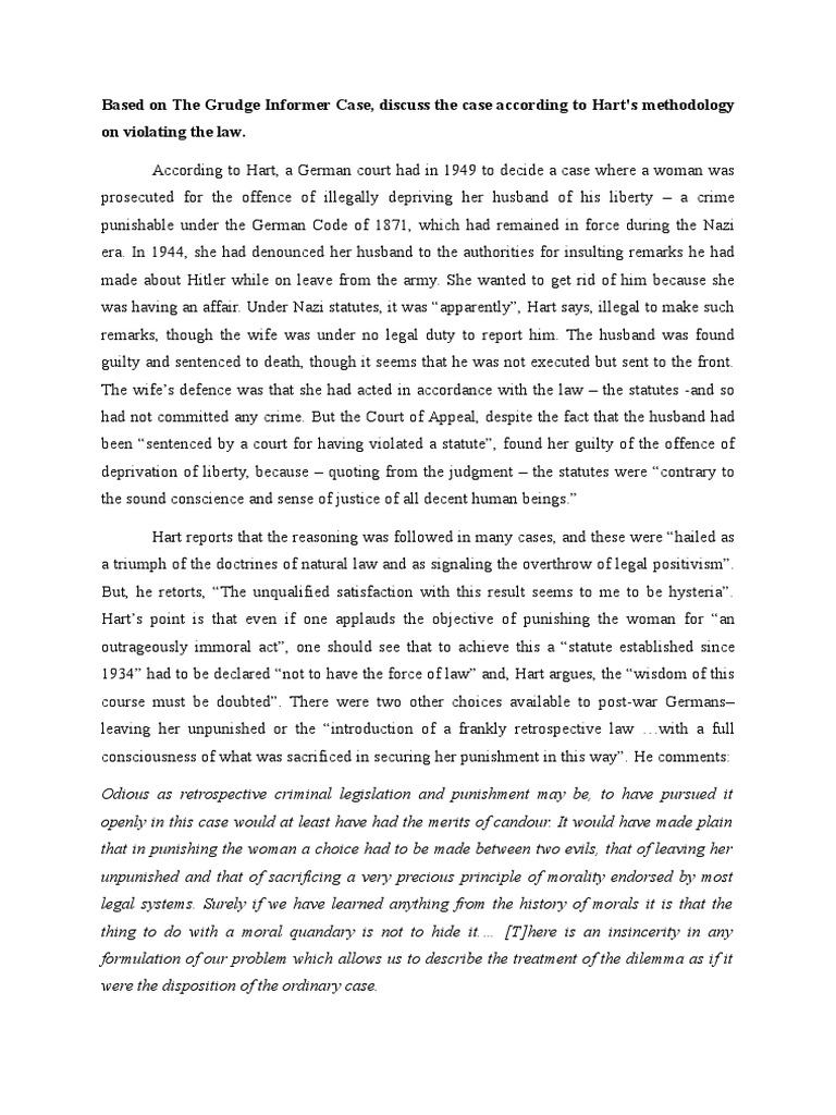 Based On The Grudge Informer Case | PDF | Jurisprudence | Crime & Violence