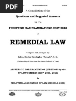 Download 2007-2013 REMEDIAL Law Philippine Bar Examination Questions and Suggested Answers JayArhSals by Jay-Arh SN251151802 doc pdf