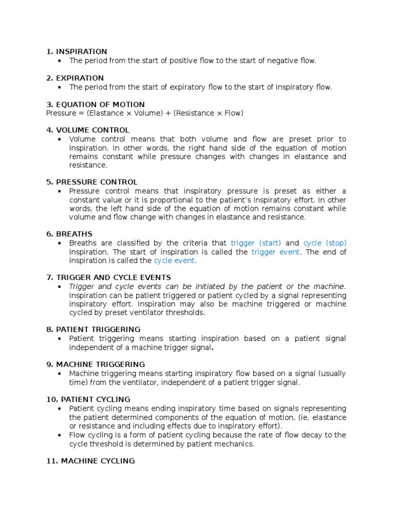 Mechanical Ventilation Taxonomy | PDF | Respiration | Pulmonology