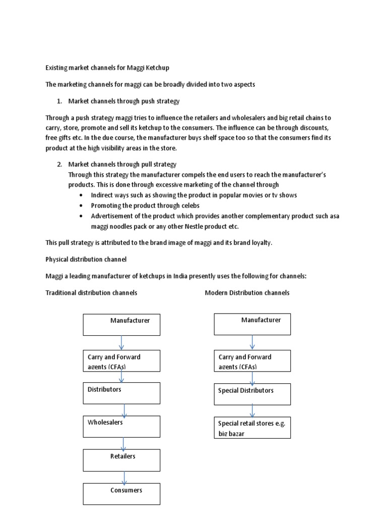 Channels For Maggi Ketchup PDF Retail Distribution (Business)