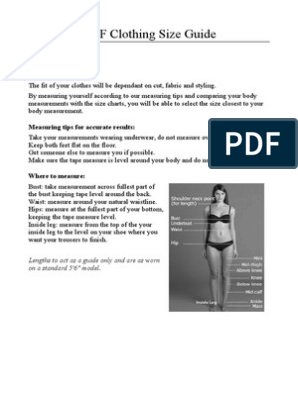 F&F Clothing Size Guide, PDF, Clothing