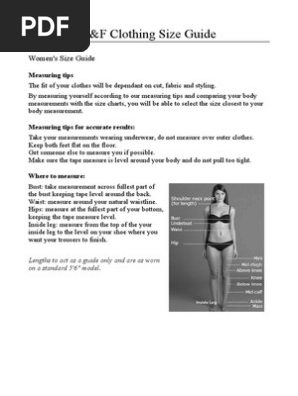 F&F Clothing Size Guide, PDF, Clothing