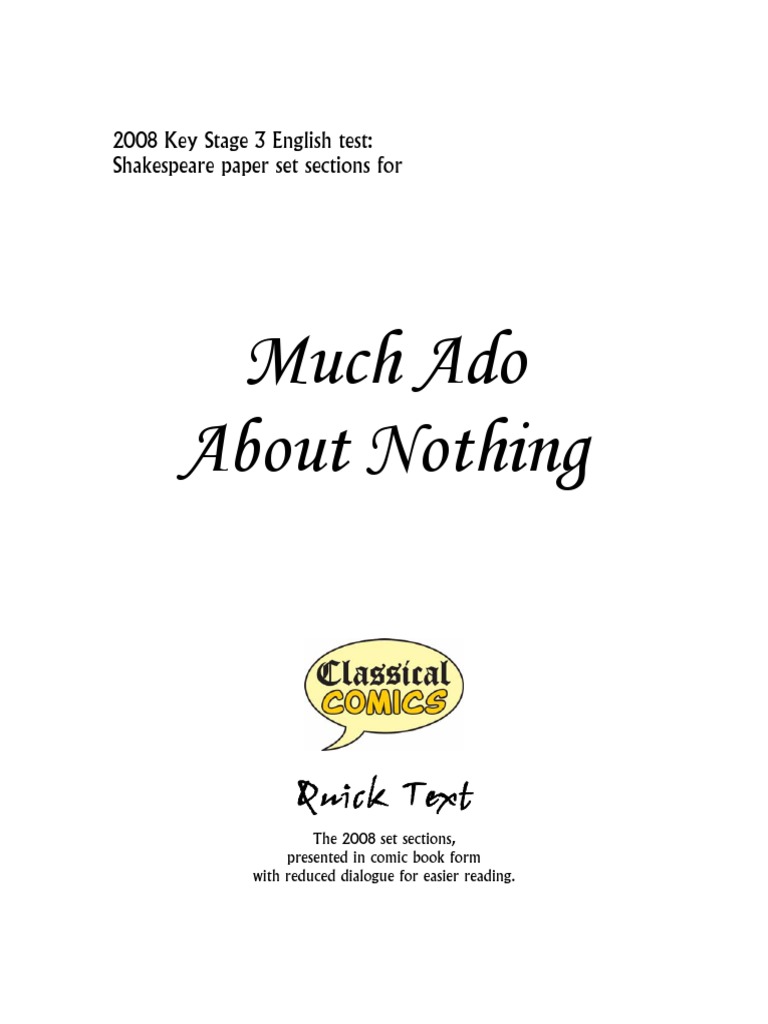 Much Ado About Nothing Comic | Much Ado About Nothing | British Fiction