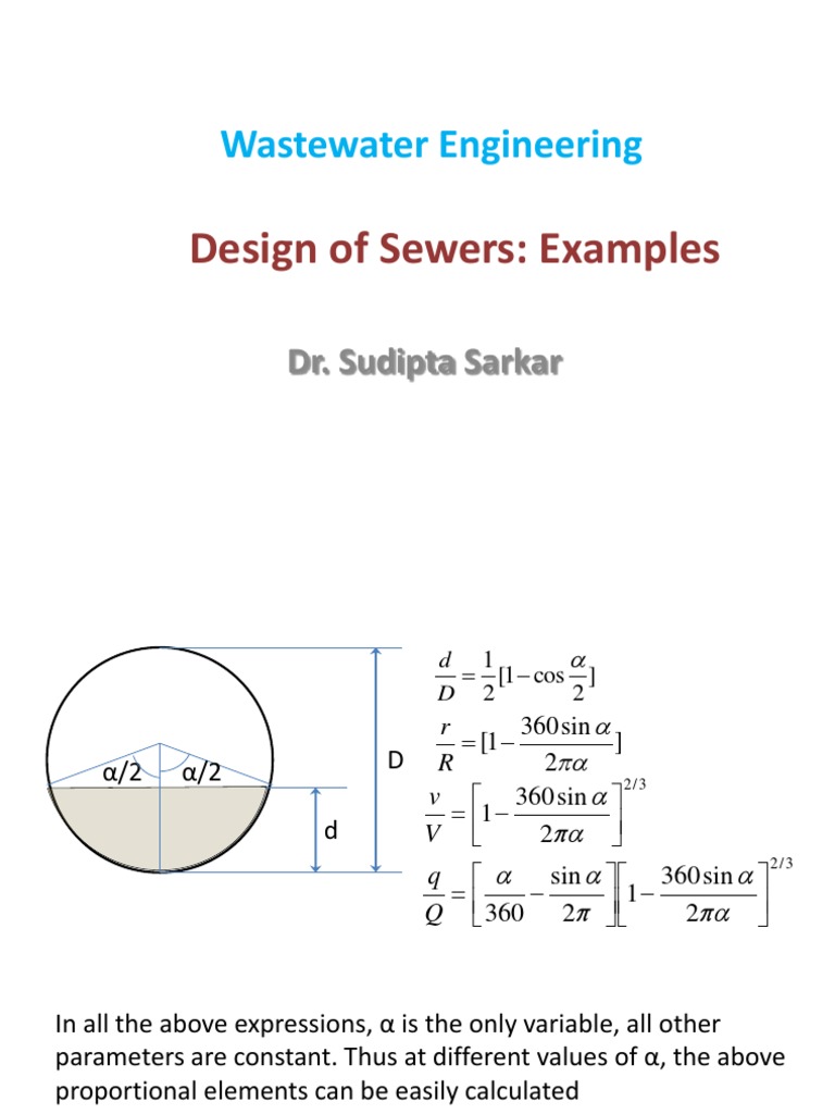 Design of Sewers Example 2 PDF Sanitary Sewer Combined Sewer