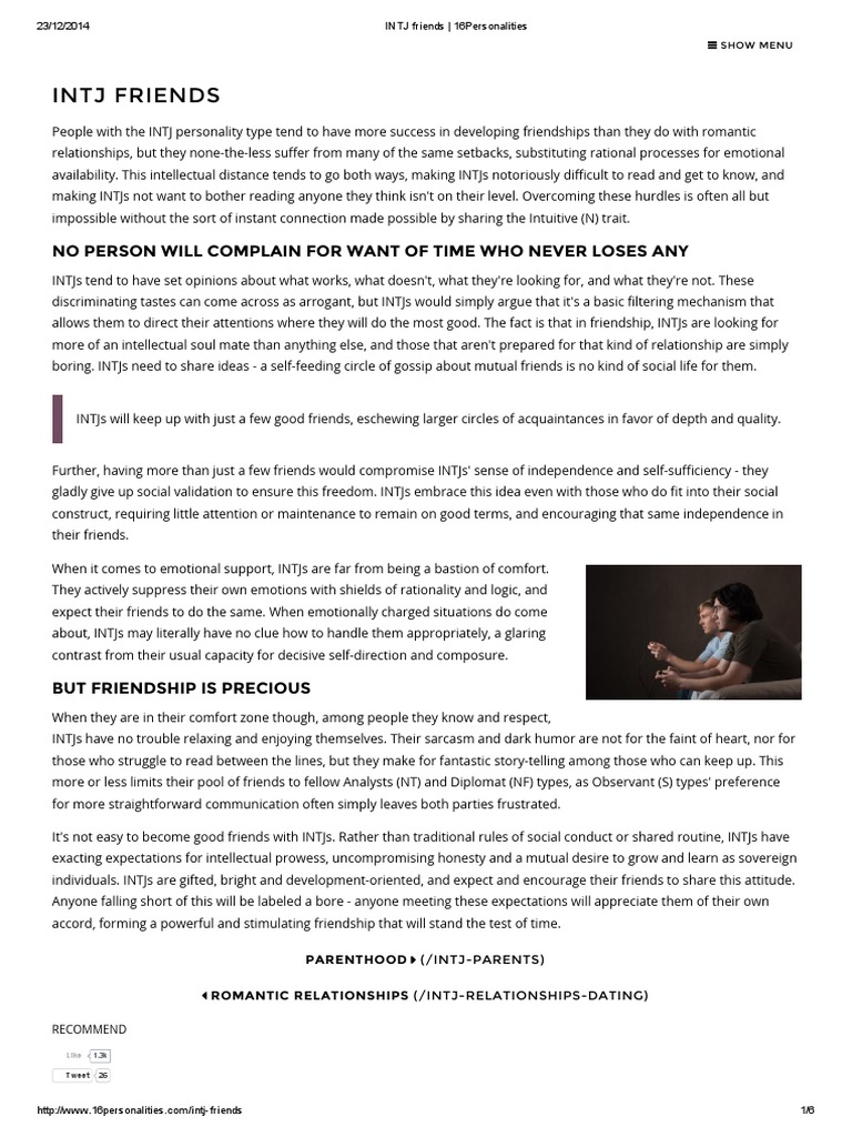 INTJ Friendship Dynamics Explained | PDF | Self-Improvement