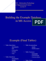 Building The Example Database in MS Access: INFM 603 - Information Technology and Organizational Context