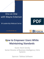 Wayne Eckerson - How To Empower Users While Maintaining Standards