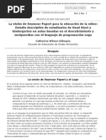 Wilson (2004) La Visión de Seymour Papert Para La Educación de La Niñez Estudio Descriptivo de Estudiantes de Head Start y Kindergarten...