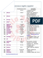 Preposiciones Inglés Español