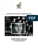 Activites Autour Du Dernier Theoreme de Fermat Pour Le College Et Le Lycee PDF