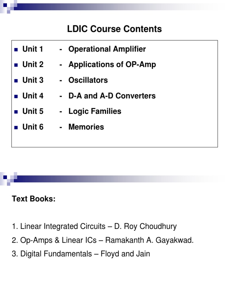 Operational Amplifier Course Overview | PDF | Operational Amplifier ...