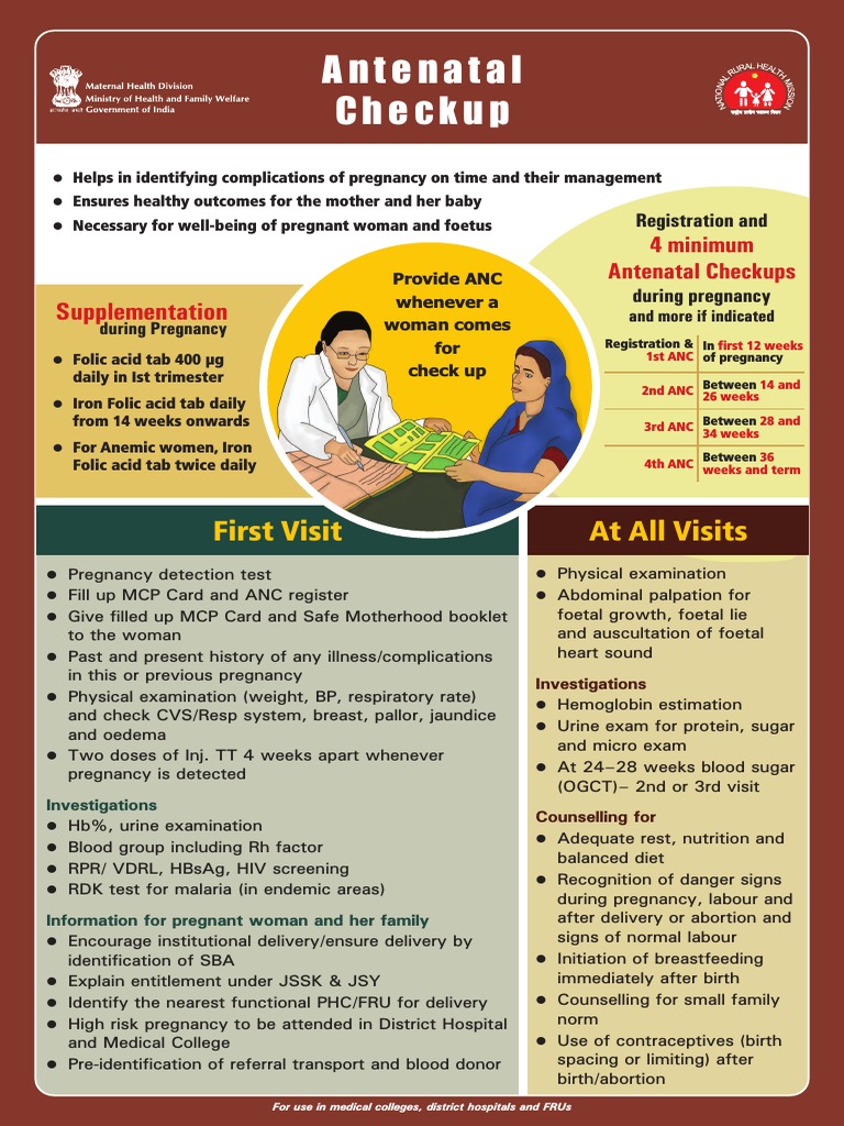 Antenatal Checkup and Protocols Guide | PDF | Miscarriage | Pregnancy