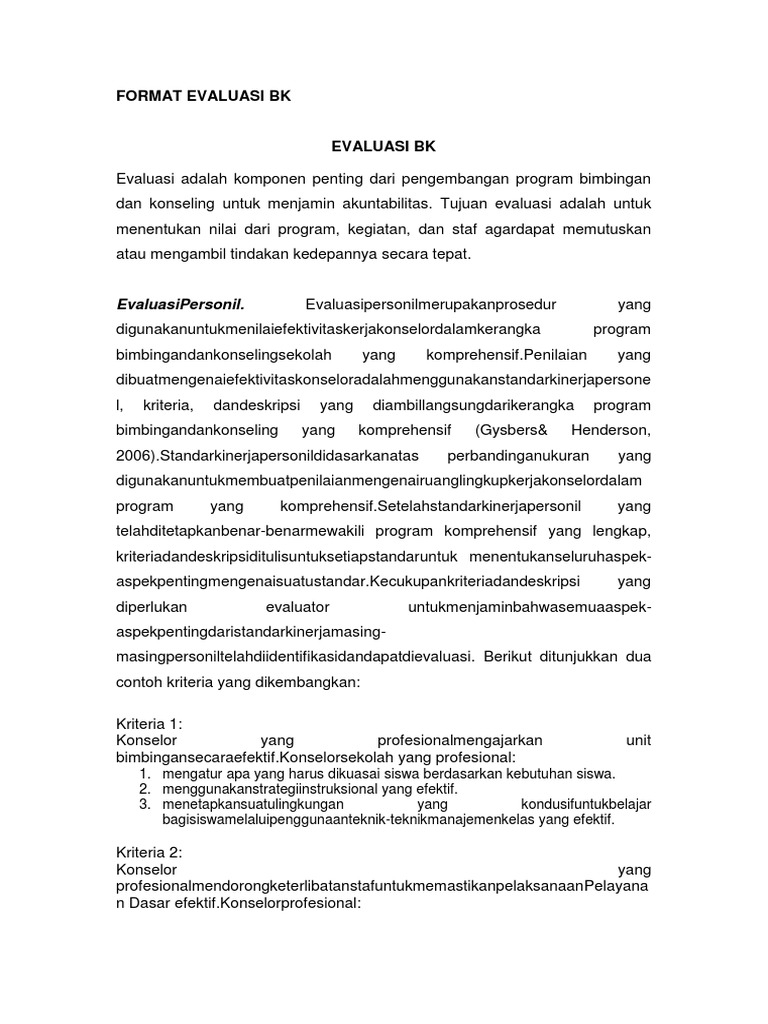 Contoh format evaluasi program bk