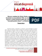 Transcriere Discurs - Presedinte PSD Victor Ponta - Ministerul Muncii - 05.02.2014