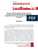 Transcriere Discurs - Presedinte PSD Victor Ponta - Legea Bugetului de Stat Si Legea Bugetului Asigurarilor Sociale - Parlament - 03.12.2013