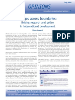 Linking Research and Policy in International Development