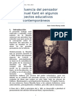 La Influencia Del Pensador Immanuel Kant en Algunos Aspectos Educativos Contemporáneos
