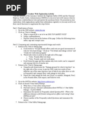 201301 Paper Car Web Quest Worksheet