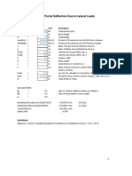 Multibay Portal Deflection Due To Lateral Loads: Input: Symbol Value Unit Description