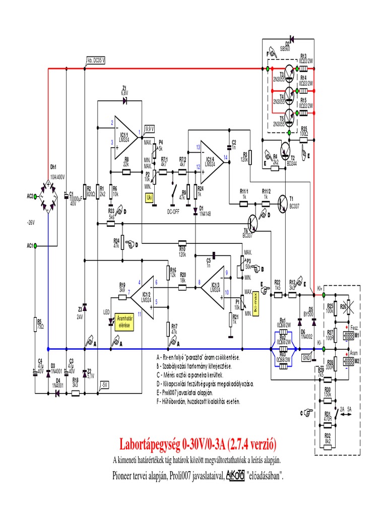 Labortáp LM324-El 2.7.4 Kapcsolás | PDF