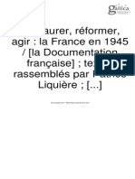 Restaurer Reformer Agir - La France en 1945