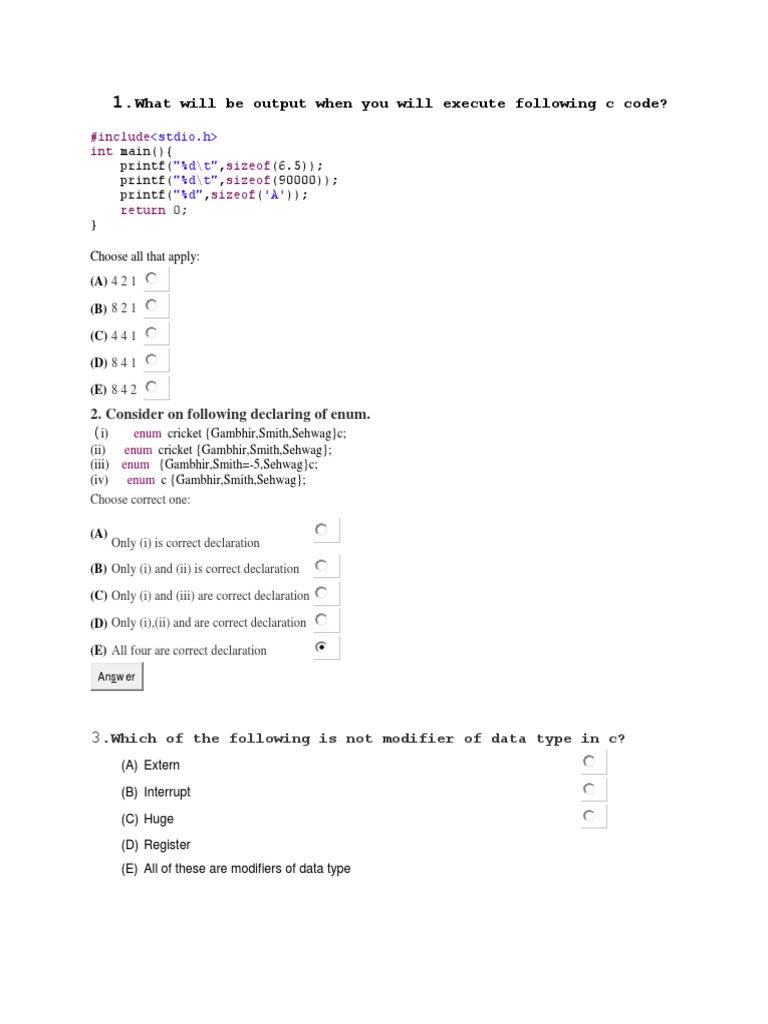 C Data Types For Students | PDF | Notation | Computer Programming