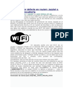 81203211 Clave WPA Por Defecto en Routers Jazztel o Telefonica Descubierta