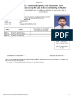 UGC NET Exam Attendance Slip