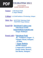 RECENT TRENDS in AUTOMOBILES (Shrishant Patil & Sagar Bahirje. From a.G.patil Institute of Technology, Solapur.)