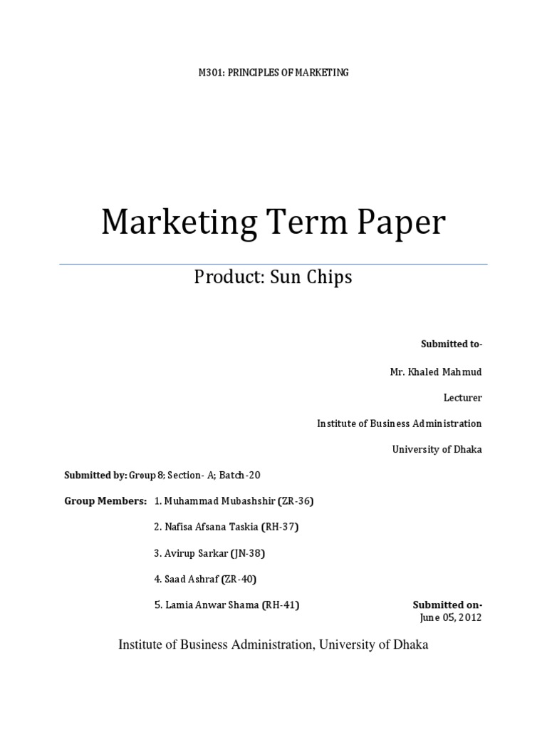 Marketing term papers