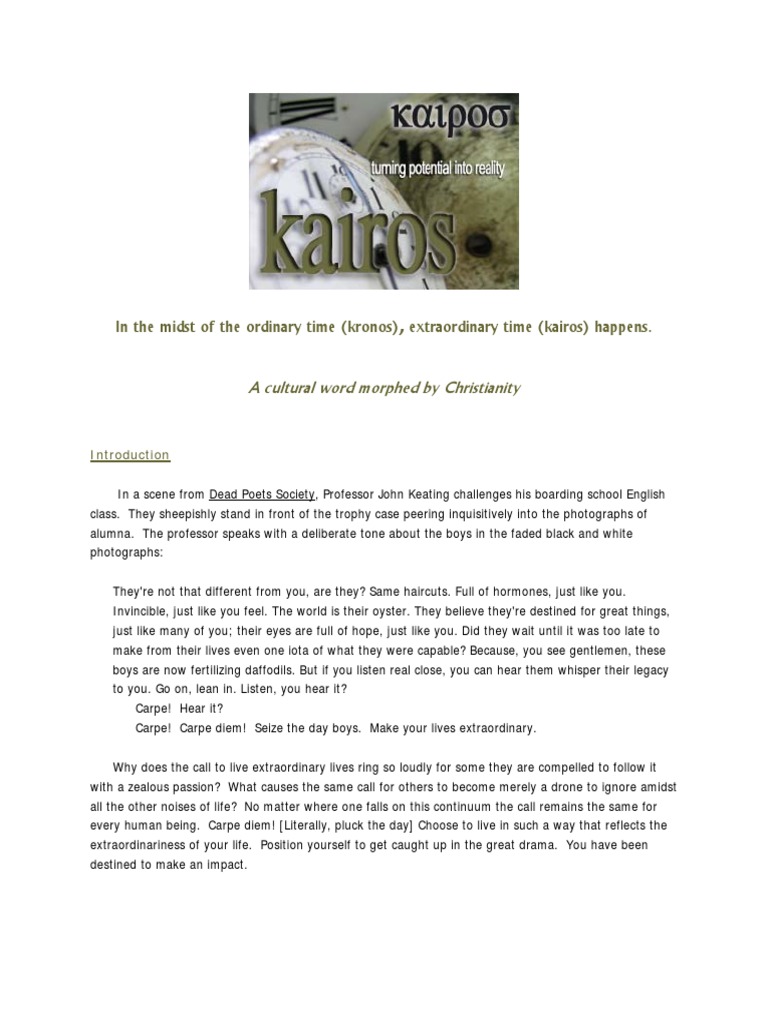 Kairos and Kronos PDF Bilbo Baggins Religion And Belief