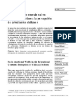 Bienestar Socioemocional en Contextos Escolares La Percepción de Estudiantes Chilenos