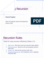 CSE 326 Analyzing Recursion: David Kaplan