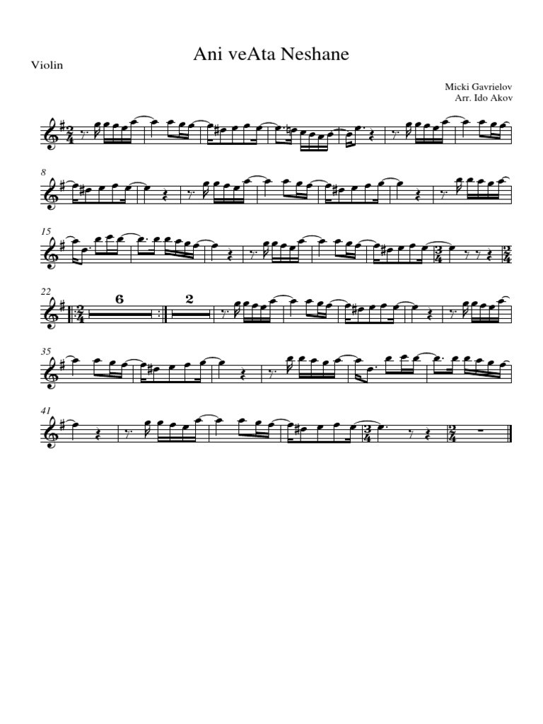 Israeli Violin Sheet Music Collection | PDF | Leisure