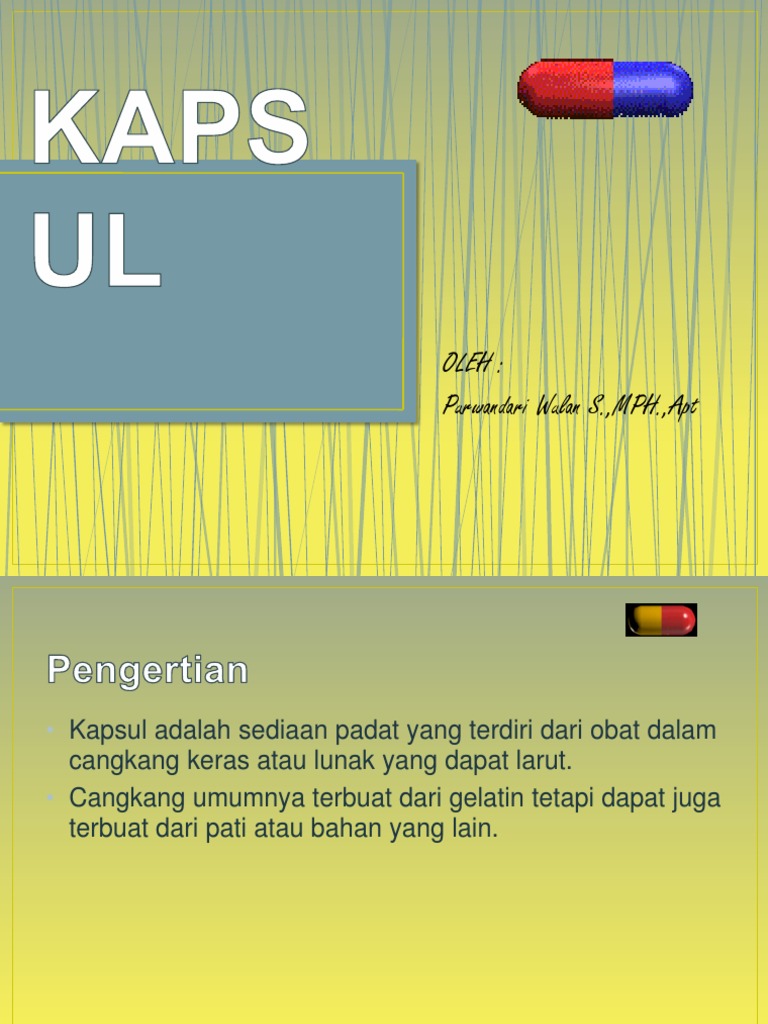 Jenis dan Pengisian Kapsul Obat | PDF