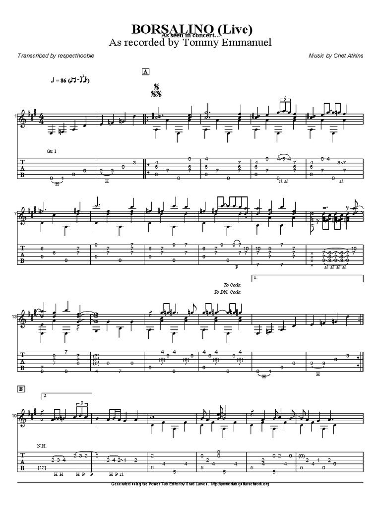 3559 Tommy Emmanuel Borsalino Guitars Irish Musical Instruments