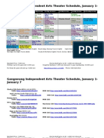 Gangneung Independent Arts Theater Schedule, January 1-January 7