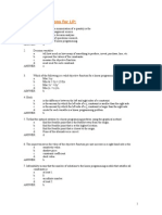 LP sample questions and answers under 40 chars