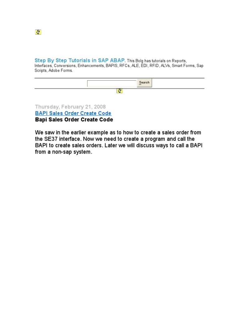 123 - Step by Step Tutorials in Bapi-SAP ABAP | PDF